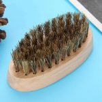 ⁦Uxsiya Men Beard Brush Soft Bristle Mustache Comb Oval Bamboo Handle Beard Shaping Tool for Home Use⁩ - الصورة ⁦9⁩