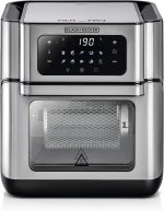 ⁦Black+Decker Digital Air Fryer Oven Digital Temperature Control 10 Preset Programs 12L Silver - 220V Supply Voltage and 50Hz – International Warranty – AOF100-B5⁩ - الصورة ⁦2⁩