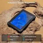 ⁦MUNBYN Rugged Tablet IRT08, 10.1 inch Windows Tablet, Windows 11 Pro, 8GB+128GB, Intel N5100,Sunlight Readable, 4G LTE GPS Heavy Duty Industrial Outdoor Work PC, BT5.1 Wi-Fi, 2Y Protection⁩ - الصورة ⁦4⁩