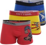 طقم بوكسر تيربو للاطفال مكون من 3 قطع - متعدد الألوان 5-6 Years للالنساء قطن