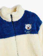 ⁦KOTON Baby boys Shearling High Neck Zipper Closure Applique Detail Color Block Sweatshirt⁩ - الصورة ⁦4⁩