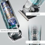 ⁦VGR Beard Trimmer Men Rechargeable Kit via USB-C All in One Grooming 180 Min Battery IPX6 Waterproof Cordless Hair Clippers - Male Electric Shaver Razor for Face Ear Nose Head Body Groomer 6 in 1⁩ - الصورة ⁦5⁩