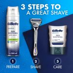 ⁦Gilette Sensitive Skin Soothing Aloe Vera Shave Gel 200 ml, Made Without Alcohol⁩ - الصورة ⁦5⁩