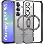 Grabist Magnetic Case for Samsung Galaxy A56/Samsung Galaxy A36, Camera Lens Full Protection, Compatible Wireless Charging, Shockproof Soft TPU Cover (Gray, Samsung A56/ Samsung A36)