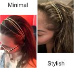 ⁦Metal Hairbands - Silver and Gold Multi-Layered Thin Headbands, Elegant and Fashionable Hair Accessories for Women and Girls, Suitable for Party, Office, or Casual Looks (Model No.1 Gold, 1PCS)⁩ - الصورة ⁦4⁩