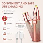 ⁦Ckeyin Rechargeable Eyebrow Hair Remover USB Rechargeable 2 in 1 Painless-Precision Eyebrow Trimmer Eyebrow Razor Tool with Built-in LED Light Facial Trimmer for Nose, Lips,Body⁩ - الصورة ⁦6⁩