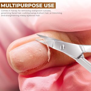 ⁦Utopia Care Eyebrow Scissors, Professional Stainless Steel Small Shears for Men and Women Cuticle Nail Scissors, Nose Hair Scissors for Grooming Mustache, Beard, Eyelashes, Ear Hair Trimming, Silver⁩ - الصورة ⁦7⁩