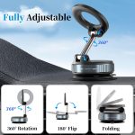 ⁦PlusAcc Vacuum Magnetic Phone Holder for Car - Suction Phone Mount 360°Rotatable Foldable Portable Strong Magnet Stand for iPhone16/15/14/13 & Samsung on Mirror,Smooth Surface, Windscreens⁩ - الصورة ⁦4⁩