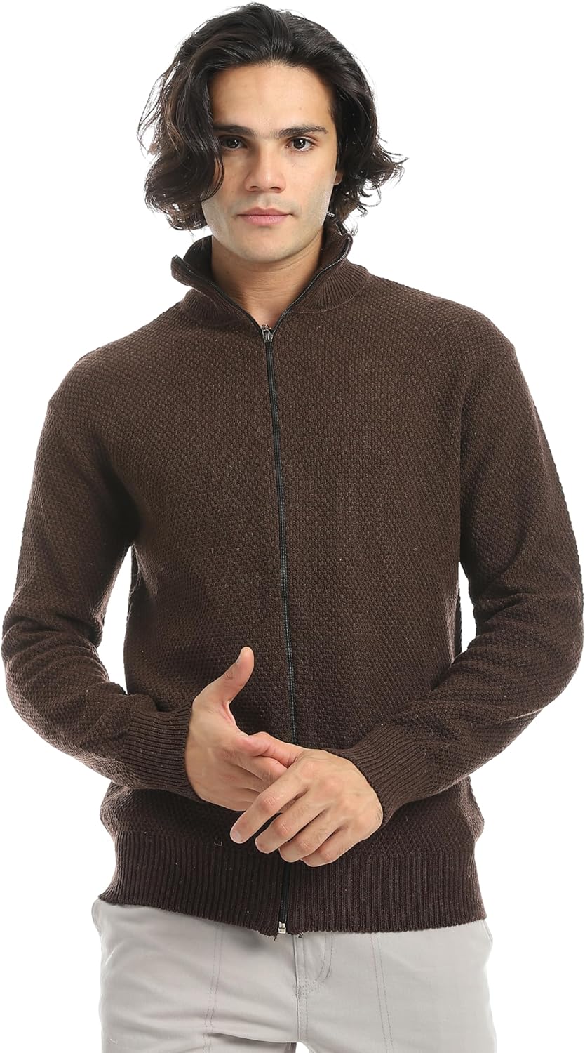 81QJimpLOvL._AC_SL1500_.jpg Andora Mens Ribbed Neck & Trim Zipper Sweater Pullover Sweater