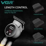 ⁦VGR Men's Beard Trimmer Rechargeable with Turbo Mode - Professional Ceramic Blades - Cordless Hair Clippers - Electric Shaver Razor⁩ - الصورة ⁦6⁩