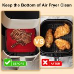 ⁦DUXAA 3 Pcs Air Fryer Silicone Liners, 8.5" Square, Grey, Silicone, Molded, Air Fryer Liners, for 4-8 Quart Air Fryers⁩ - الصورة ⁦5⁩