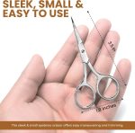 ⁦Utopia Care Eyebrow Scissors, Professional Stainless Steel Small Shears for Men and Women Cuticle Nail Scissors, Nose Hair Scissors for Grooming Mustache, Beard, Eyelashes, Ear Hair Trimming, Silver⁩ - الصورة ⁦2⁩