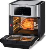 ⁦Black+Decker Digital Air Fryer Oven Digital Temperature Control 10 Preset Programs 12L Silver - 220V Supply Voltage and 50Hz – International Warranty – AOF100-B5⁩ - الصورة ⁦4⁩