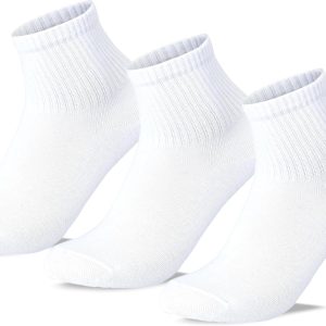 Sam Socks Kids Set of 3 Half Long School Plain Socks White size 30-33 EU