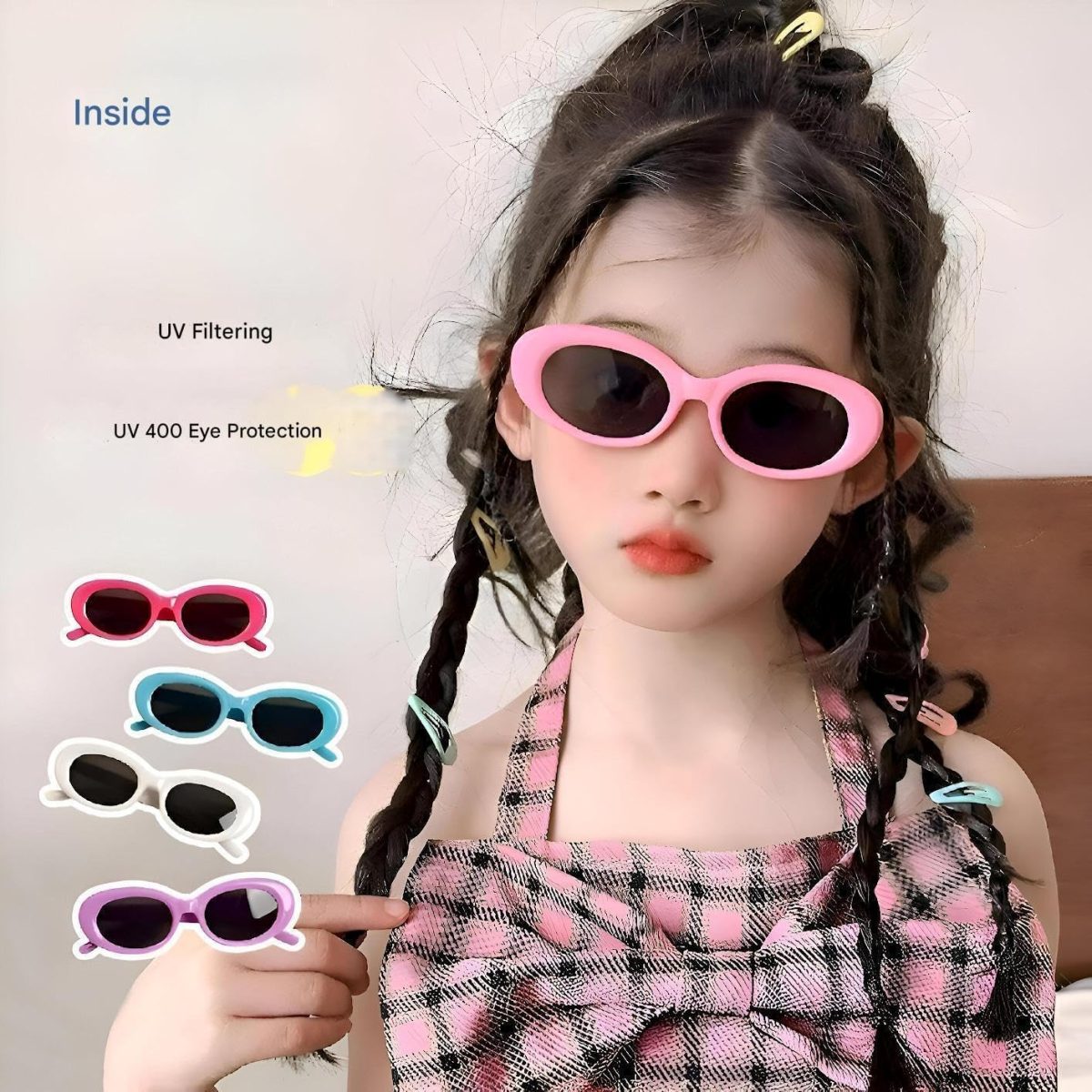 ⁦Stylish children's sunglasses - fun and safe eye protection for boys and girls, making summer unforgettable Fashionable sunglasses for girls and boys⁩ - الصورة ⁦6⁩
