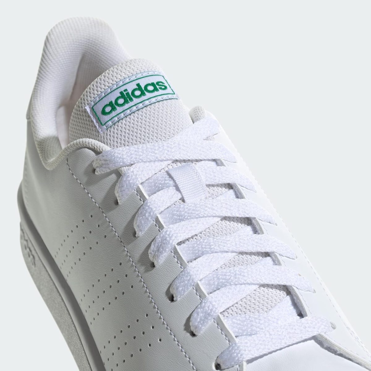 ⁦Adidas Grand Court Base Faux Leather Contrast-Stripe Back-Logo Low-Top Lace-Up Tennis Sneakers for Men - Ftwr White and Core Black, 46 2/3⁩ - الصورة ⁦4⁩