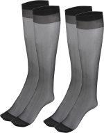 Charmaine Women Knee-High and Semi-Sheer Plain Socks