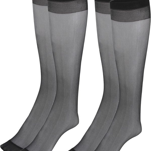 Charmaine Women Knee-High and Semi-Sheer Plain Socks