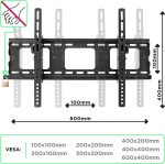 ⁦Duronic TV Bracket TVB103M | Wall Mount for 33”-65” Television Screen | Tilting Action -12°/+6° | VESA Fits Up to 600x400mm | Fixing for Flat Screen LCD/LED/OLED/QLED | Strong Heavy Duty | Anti-Theft⁩ - الصورة ⁦5⁩