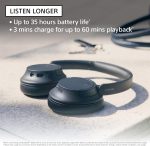 ⁦Sony WH-CH720N Noise Cancelling Wireless Headphones : Bluetooth Over The Ear Headset With Mic For Phone-Call-Black⁩ - الصورة ⁦5⁩