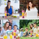 ⁦Pink Portable Mini Blender Bottle for Shakes & Smoothies - USB Rechargeable On-The-Go Mixer Cup for Fruit Juice & Protein⁩ - الصورة ⁦7⁩