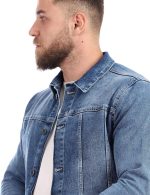 ⁦Andora Mens Full Buttoned Casual Denim Jacket⁩ - الصورة ⁦6⁩