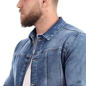⁦Andora Mens Full Buttoned Casual Denim Jacket⁩ - الصورة ⁦6⁩