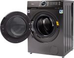 ⁦Midea Washing Machine Front Load,MF200W90B/TTC, 1400 RPM, Turbo wash, Steam, Inverter, Add Garment, Lunar dial 9 KG, Titanium Grey⁩ - الصورة ⁦3⁩
