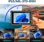 ⁦NERugged O Tablet M80J, 8 inch Windows 11 Pro Tablet, 8GB+128GB, Celeron N5100, IP65 Waterproof, MIL-STD-810H, 5000mAh, Industrial Outdoor Work PC w/ 8MP+5MP Camera, 4G LTE/WiFi/BT 5.0/NFC-Gray⁩ - الصورة ⁦5⁩