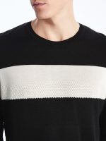 ⁦LC WAIKIKI Men Crew Neck Long Sleeve Striped Knitwear Sweater⁩ - الصورة ⁦5⁩