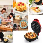 ⁦LOMUG Mini Round Waffle Maker, Non-Stick Belgian Waffle Maker for Home & Kids Birthdays⁩ - الصورة ⁦4⁩
