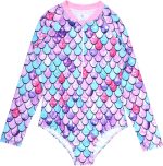 Mix&Max Girls Long Sleeves Swimsuit Printed One Piece Swimsuit