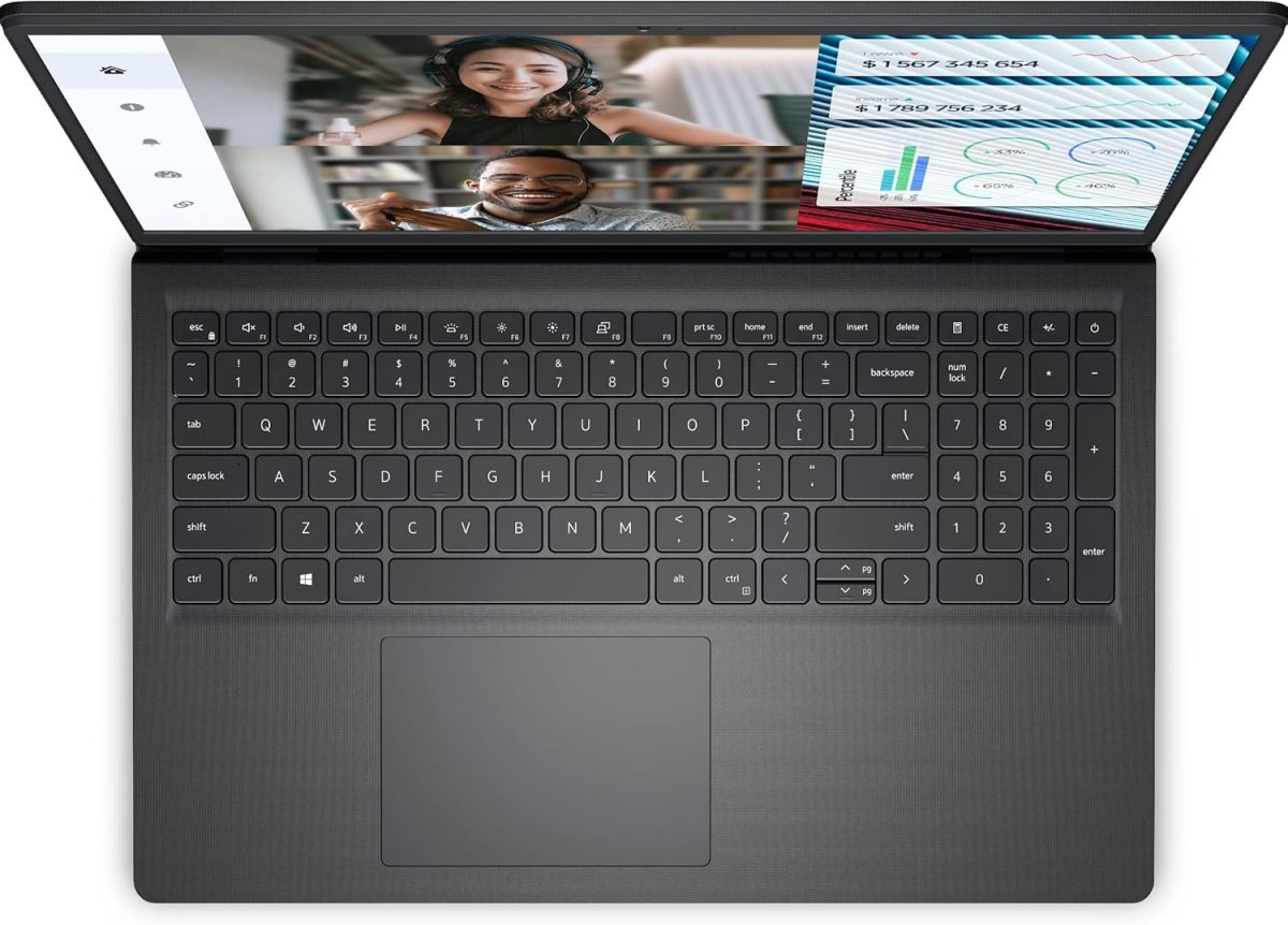 ⁦Dell Vostro 3520 Laptop - 12th Intel Core i5-1235U 10-Cores, 8GB RAM, 512GB SSD, Intel UHD Graphics, 15.6" FHD (1920 x 1080) 120Hz 250 nits Anti-Glare, FingerPrint, Ubuntu - Carbon Black⁩ - الصورة ⁦5⁩