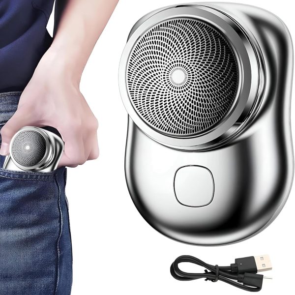 جهاز الحلاقة للرجال - ماكينة حلاقة كهربائية صغيرة قابلة لإعادة الشحن؛ مناسبة للاستخدام في السيارات والمنازل والسفر، خيار هدية مثالي لعيد الميلاد.