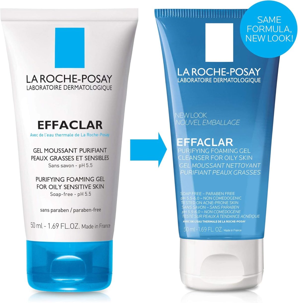 ⁦La Roche-Posay Effaclar Purifying Foaming Gel Cleanser for Oily Skin, 1.69 Fl oz⁩ - الصورة ⁦2⁩