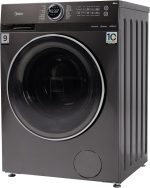 ⁦Midea Washing Machine Front Load,MF200W90B/TTC, 1400 RPM, Turbo wash, Steam, Inverter, Add Garment, Lunar dial 9 KG, Titanium Grey⁩ - الصورة ⁦2⁩