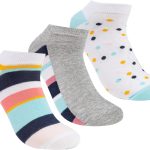 STITCH Womens Pack of 3 Lycra Ankle Casual Drawing Socks