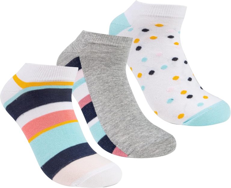 STITCH Womens Pack of 3 Lycra Ankle Casual Drawing Socks