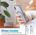 ⁦Yetagso Magnetic for iPhone X/iPhone Xs Case,Electroplated Edge Clear Back Slim Protective Phone Case with Camera Protection,Compatible with MagSafe,Blue Edge⁩ - الصورة ⁦4⁩
