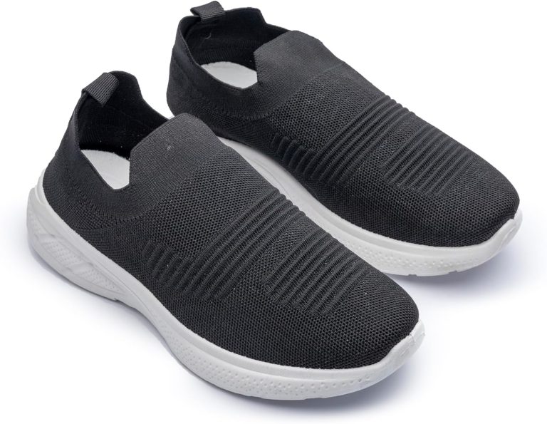 Men’s Slip-On Walking Shoes – Lightweight Breathable Knit Sneakers with Non-Slip Sole for Running, Gym, and Everyday Casual Wear MW1