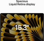 ⁦Apple 2023 MacBook Air laptop with M2 chip: 15.3-inch Liquid Retina display, 8GB GB RAM, 256GB;GB SSD storage, Touch ID. Works with iPhone/iPad; Starlight; English⁩ - الصورة ⁦3⁩