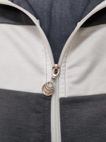 ⁦طقم ترنج رياضي نسائي قطعتين من رومبا، بجاكيت بسوستة وبنطلون طويل، خامة قطنية لون ابيض مطعم بالوان مختلفة⁩ - الصورة ⁦4⁩