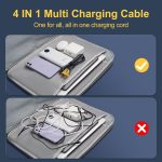 ⁦NOHON 4 in 1 Multi-Use USB Charging Cable: 1ft Fast Charging Cable with A/C to 65W Type-C + 27 PD Nylon Braided Multi-Port Compatible with iPhone⁩ - الصورة ⁦8⁩