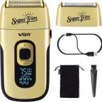 VGR V-332 Premium Cordless Rechargeable Foil Shaver for Men with pop-up trimmer Wet & Dry Shaver for Face Care Beard Trimmer Super-Fast Charge 150 mins Runtime with LED Digital Display 6500-7500RPM