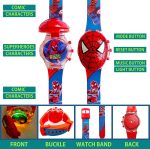 ⁦Matrix Kids Edition Spiderman with Lights & Music Digital Watch for Kids, Red, Free Size⁩ - الصورة ⁦3⁩