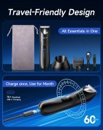 ⁦VIKICON Electric Body Trimmer and Shaver for Men, Body Groomer for Groin&Ball w/Light, Pubic Hair Trimmer Replaceable Ceramic Blade IPX7 Waterproof Wet/Dry, Lightweight Male Razor USB Type-C Charging⁩ - الصورة ⁦6⁩