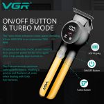 ⁦VGR Men's Beard Trimmer Rechargeable with Turbo Mode - Professional Ceramic Blades - Cordless Hair Clippers - Electric Shaver Razor⁩ - الصورة ⁦4⁩