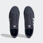 ⁦Adidas VS Pace Faux Leather Contrast Three Side Stripe Front Logo Skateboarding Shoes for Men - Dash, 42 2/3⁩ - الصورة ⁦3⁩