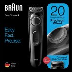 ⁦Braun Beard trimmer BT3222 With Precision dial and 1 Comb, 20 Length Settings, Black⁩ - الصورة ⁦2⁩