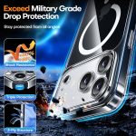 ⁦CANSHN Magnetic Compatible with iPhone 17 Pro Max Case Clear, Upgraded [Full Camera Protection] [Compatible with Magsafe] Non-Yellowing Protective Shockproof Bumper Phone Cover 6.9 Inch - Clear⁩ - الصورة ⁦5⁩
